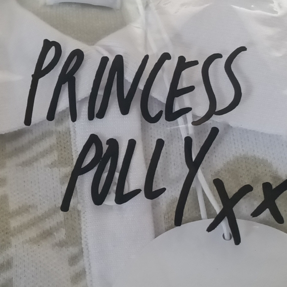 #18❤️ NEW WITH TAGS PRINCESS POLLY LAINEY MINI DRESS IN SAGE & WHITE - Picture 6 of 6